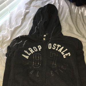 (SALE) Aeropostale Gray Hooded Jacket
